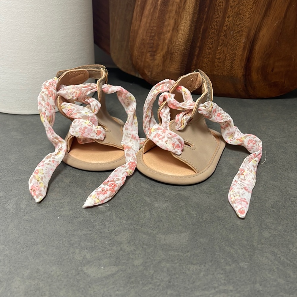 Floral baby sandals size 0